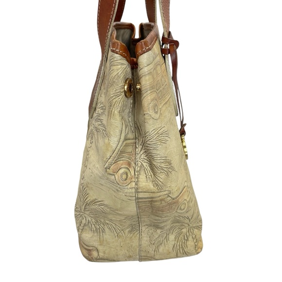 Brahmin Vintage Copacabana Bag Purse OS Tan/Brown - Picture 9 of 16